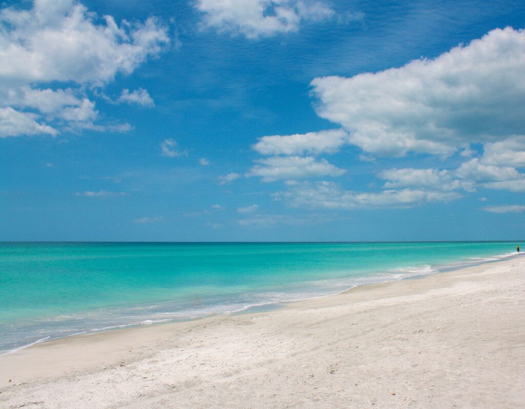 The quiet beach on Longboat Key